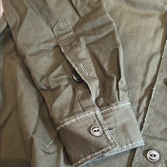 SHOW ME YOUR MUMU size small NEW longhorn western distressed Olive Green Jacket - Picture 6 of 7